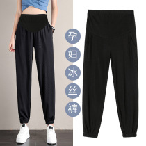 Pregnant woman pants summer outside wearing ice silk tovening pants for underpants spring summer gestation woman dress big code pregnant woman summer dress pregnant woman pants
