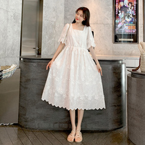 Pregnant Woman Summer Clothing Dress Dress Pure Cotton Small Clear New Fashion Foreign Air Fairy Van Small Subgentle Wind Summer Long Skirt