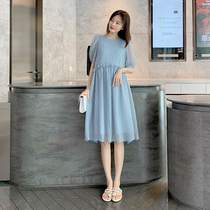 Pregnant woman summer clothing dress with small sub summer slim fit high pregnancy temperament Summer Fashion hot mother out of dress