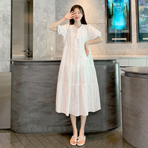 Pregnant woman summer clothes dress dress small sub pure cotton fashion little fresh super fairy Temperament Foreign Air Can Breastfeed Summer Dresses