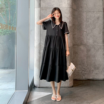 Pregnant woman summer dress dress dress length fairy doll collar law style little fresher summer spicy mother High summer dress damp