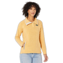 US direct mail L L Bean rolled sherpa 1 4 snap button pullover warm gold