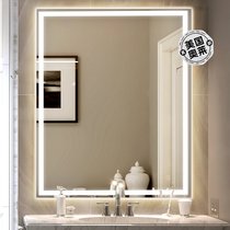 jonathan y Rectangular frameless anti-fog aluminum front with smart touch control Backlit tri-color LED