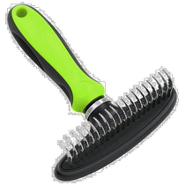 Pet Life Flex Series Undercoat Deshedding Pet Rake - Green (American Outlet) Straight Hair