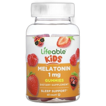 Hong Kong Direct Mail Lifeable Childrens Melatonin Gummies Natural Berry 1 mg 60 Gummies