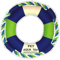 Pet Life Life Raver Round Squeaker and Jute Rope Floating Dog Toy (USA