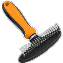 Pet Life Flex Series Undercoat Deshedding Pet Rake - Orange (USA Outlet) Straight Hair