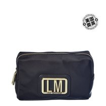 Love Moschino Logo Mini Nylon Handbag-Black (American Oole) Straight Hair