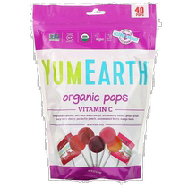 Hong Kong straight hair Yumearth organic lollipops vitamin C natural assorted flavors 40 sticks