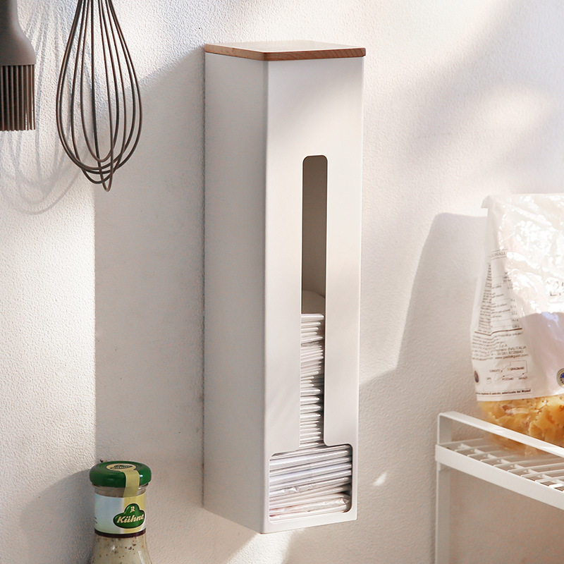 Home Garbage Bag Containing Box Kitchen Wall-mounted Iron Art Storage Box Free of perforated Extraction-style plastic bag finishing box