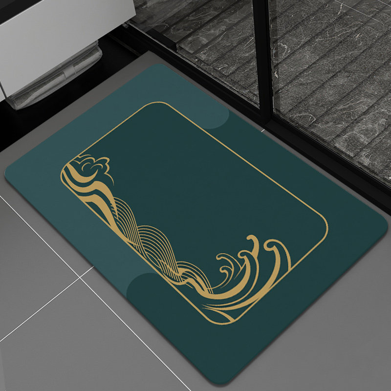 Bathroom floor mat absorbent non-slip door mat soft diatom mud quick-drying light luxury toilet carpet shower bath mat