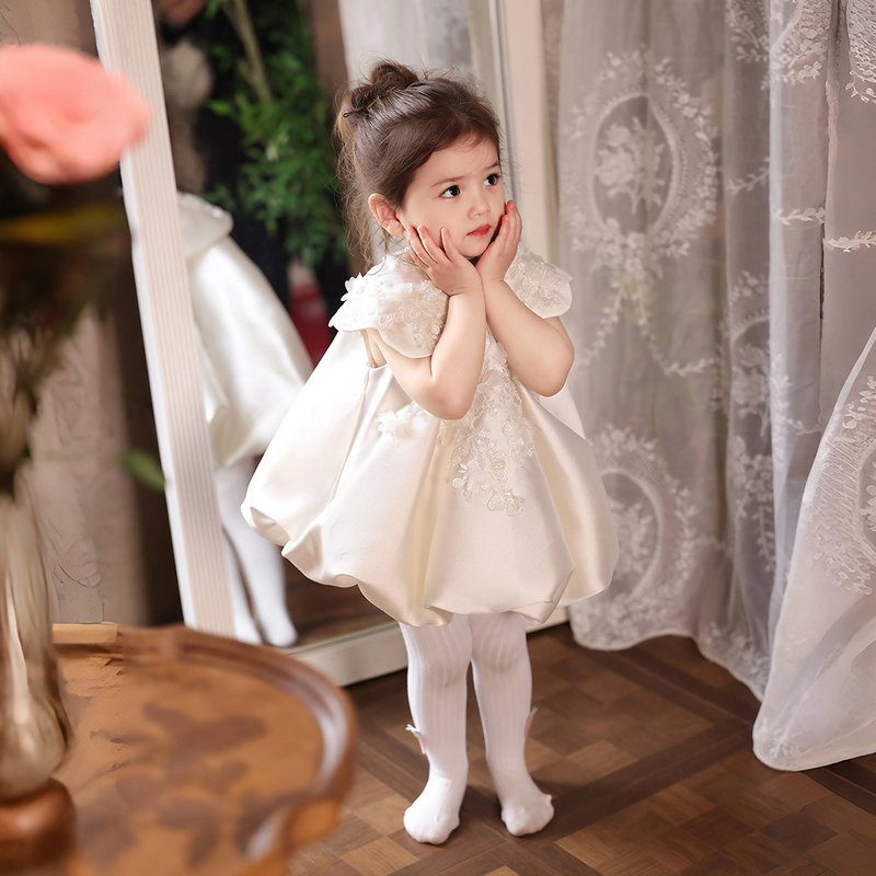 Girls' First Birthday Dress, Elegant and Stylish, Suitable for Birthday Parties, Princess Dresses, Flower Girl Dresses, Wedding Dresses, and Can Be Worn Casually