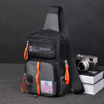 Trendy Mens Chest Bag Large Capacity Nylon Skew Satchel Casual Sports Single Shoulder Bag Summer Canvas Waterproof Small Backpack