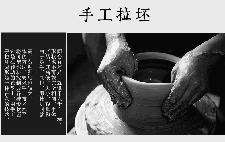 Mới Trung Quốc Sắp xếp hoa Zen Vẽ tay gốm gốm hoa chậu Bình trang trí Retro thủy văn Viết phong cảnh Chất liệu mềm - Vase / Bồn hoa & Kệ
