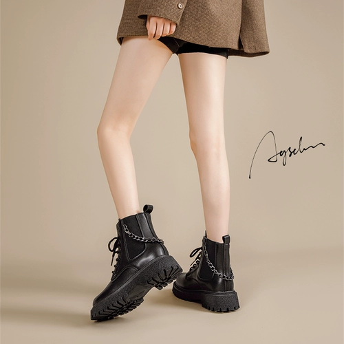 Martens, черные зимние короткие сапоги на платформе в английском стиле, ботинки, в британском стиле, подходит для подростков