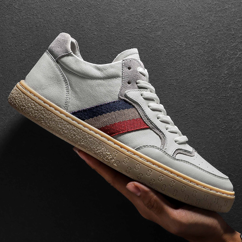 HT Haodun men's shoes 2022 new summer casual sneakers men's white shoes breathable leather casual white shoes men