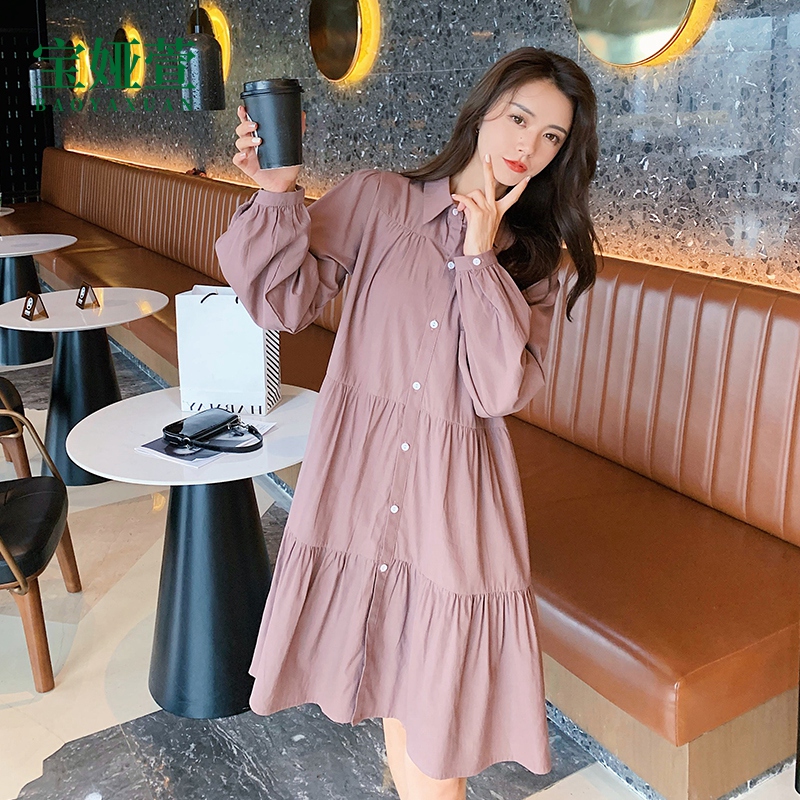 Pregnant Woman Spring Loaded With Flowers Foreign Dress 2022 New Internet Red Suit Fashion Spring Autumn Style Shirt Gestation Woman Dress Long Skirt