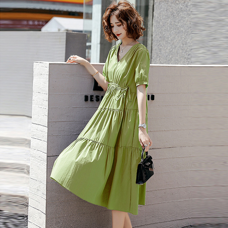 Pregnant Woman Summer Dress Dress Trendy Comfort & Less Hot Mom Big Size Gestation Woman Dress Summer Pumping Rope V Pregnancy Skirt