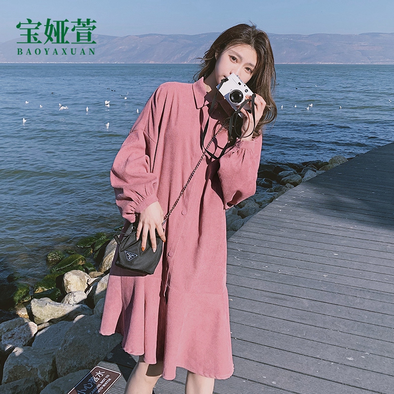Gestational dress Spring loaded with 2021 new large sizes for spring and autumn, small sub pregnant woman skirt blouses for breast-feeding shirts