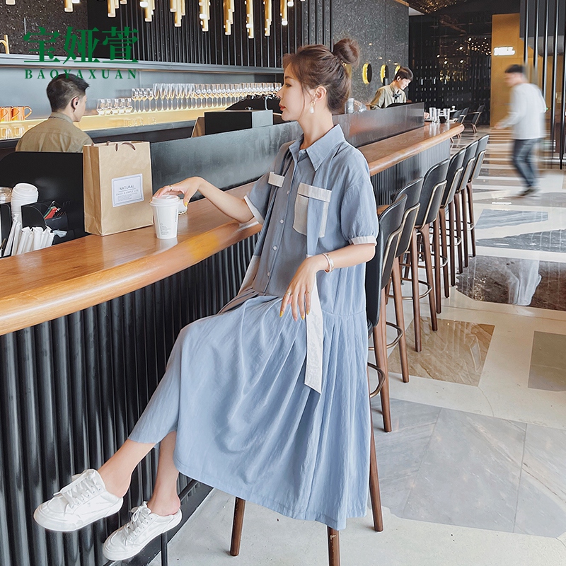 Gentle wind sweetness Pregnancy Woman dress for women 2021 Summer Korean version Spicy Moms Dress Pregnant Woman Shirt Dress