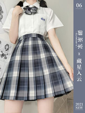 Школьная форма 【御茶家】藏星入云原创jk制服银线格裙短裙春夏季百搭【现货】