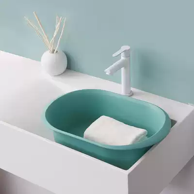 Rectangular washbasin plastic square basin household toilet washbasin dormitory student laundry basin long basin