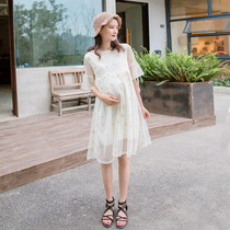 Pregnant Women summer dress fairy Super fairy summer skirt tide mother loose long skirt summer breastfeeding short sleeve doll skirt