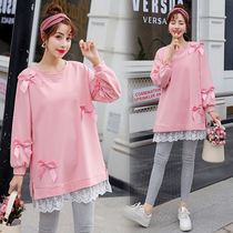 Maternity dress spring fashion two-piece set tide mother 2020 early spring loose dress spring clothes
