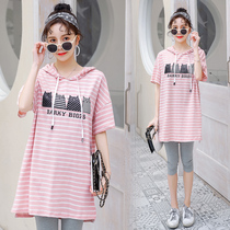 Pregnant Women summer T-shirt 2020 new fashion set summer short sleeve loose clothes two-piece dress