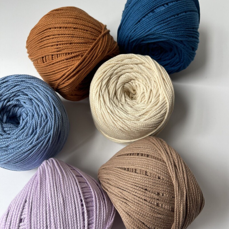 1.5mm Round Cotton Thread Hollow Cotton 100% Pure Cotton Handmade Knitting DIY Crochet Bag Hat Yarn