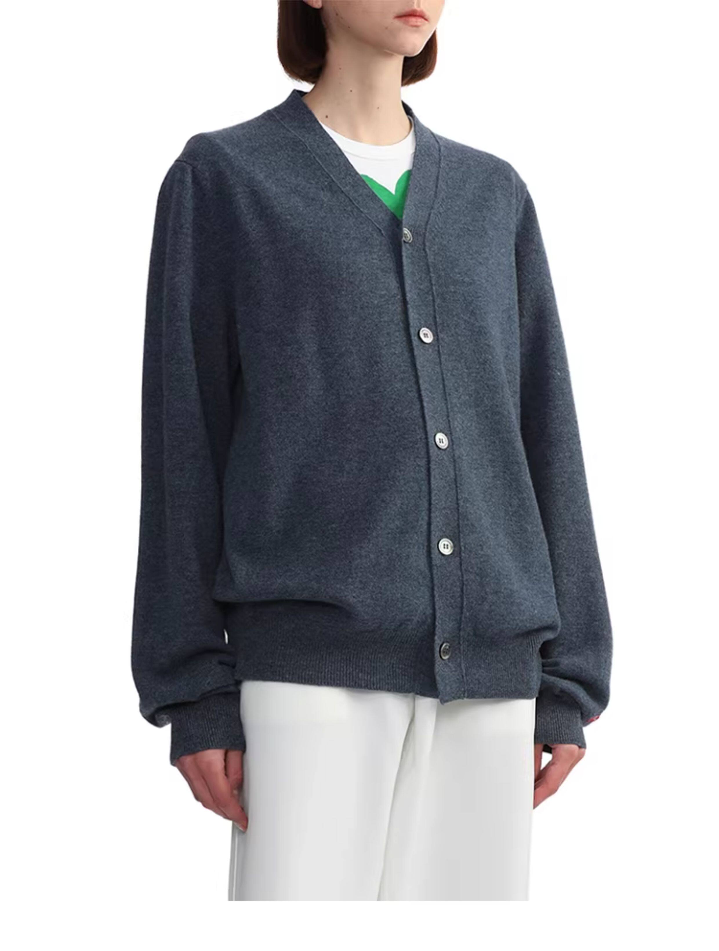 IT CDG PLAY COMME des GARCONСычуань кубо Затянувшись мужской вязание кардиган простой шерсть Рубашка i.t 