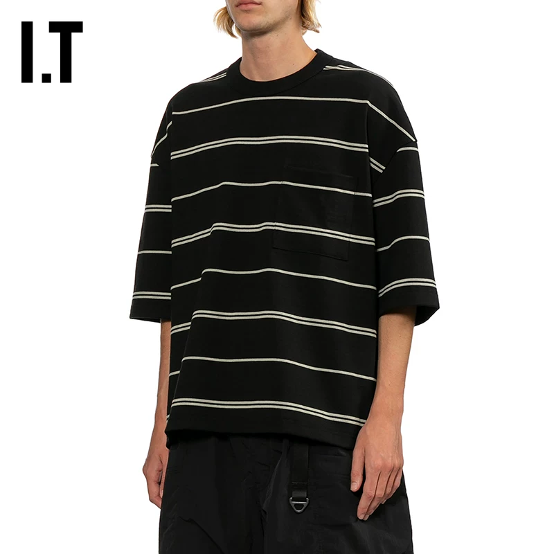 IT CDG COMME des GARCONS HOMME мужской силуэт плечо, спущенные плечи, в полоску, топ с новым стилем