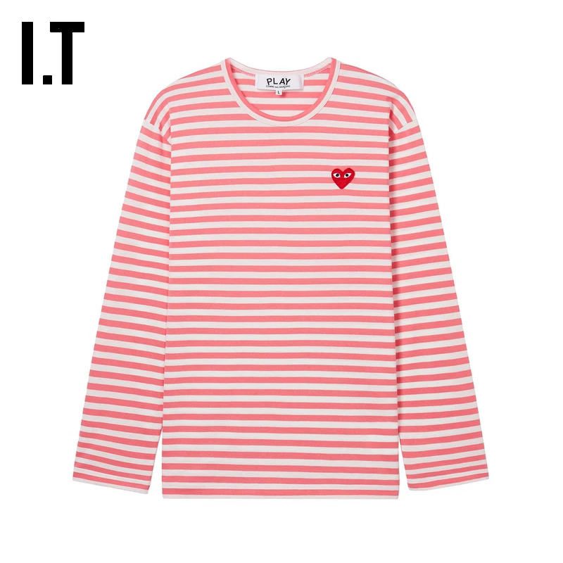 IT CDG PLAY COMME des GARCONS Kawakubo Rei пара в полоску с длинным рукавом футболка освежающая и модная