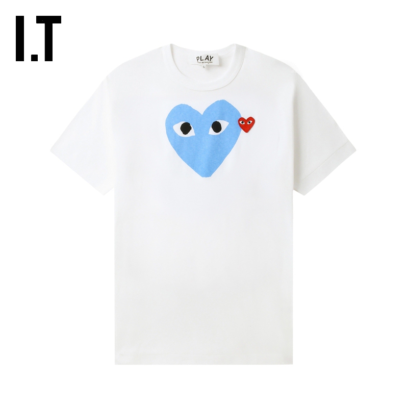 It Cdg Play Comme Des Garcons Rei Kawakubo Couple's Short-Sleeved T-Shirt with Heart Logo Decoration