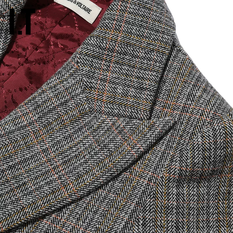 Элегантное женское пальто Zadig & VOLTAIRE в ретро-сетке, модная крыло-структура, fib)