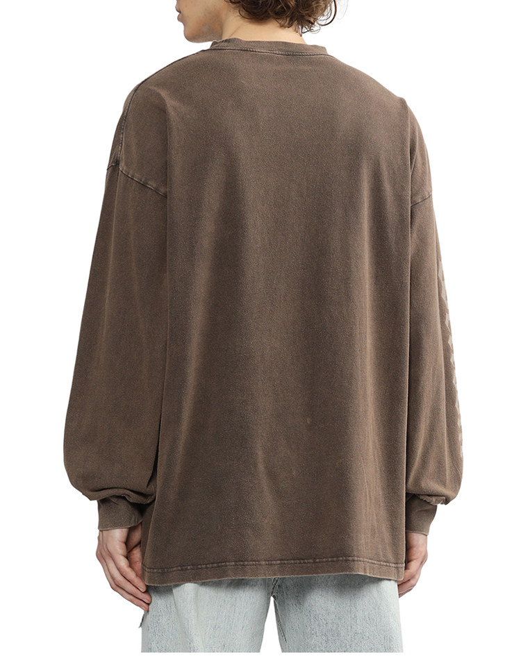 IT We11Done мужской мойка сделать старый длинный рукав Футболка новый тенденция ретро круглый вырез куртка 714UBRMM,                  