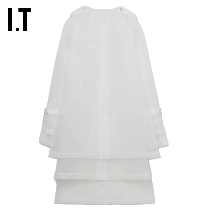 IT CDG COMME des GARCONS HOMME PLUS мужское средне-длиное платьево-сетчатое пальто и куртка-ветровка