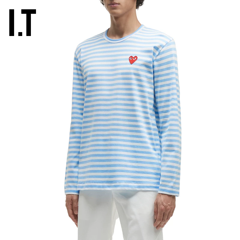 IT CDG PLAY COMME des GARCONS Kawakubo Rei пара в полоску с длинным рукавом футболка освежающая и модная