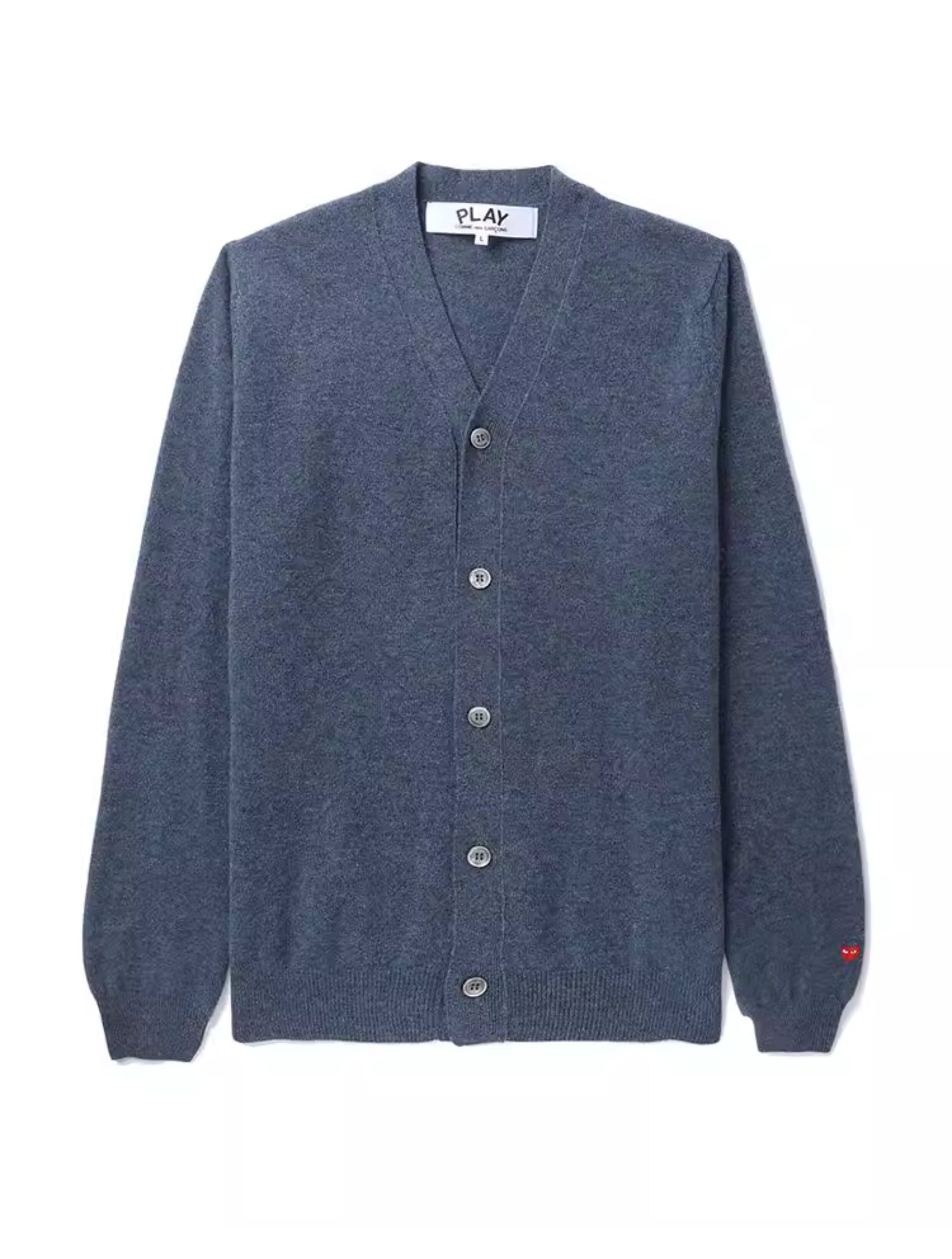 IT CDG PLAY COMME des GARCONСычуань кубо Затянувшись мужской вязание кардиган простой шерсть Рубашка i.t 