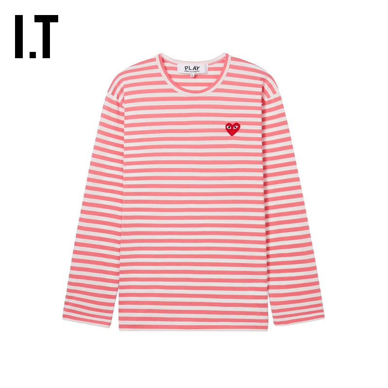 IT CDG PLAY COMME des GARCONS Kawakubo Rei пара в полоску с длинным рукавом футболка освежающая и модная