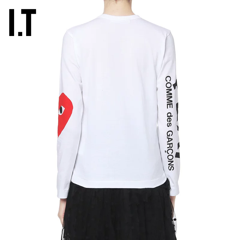 IT CDG PLAY COMME des GARÇONS Rei Kawakubo женская футболка с длинным рукавом с принтом любви в тренде