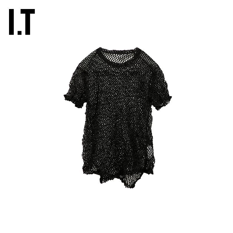 IT CDG COMME DES GARCONS COMME DES GARCONS женская кружевная сетчатая топовая блузка без рукавов