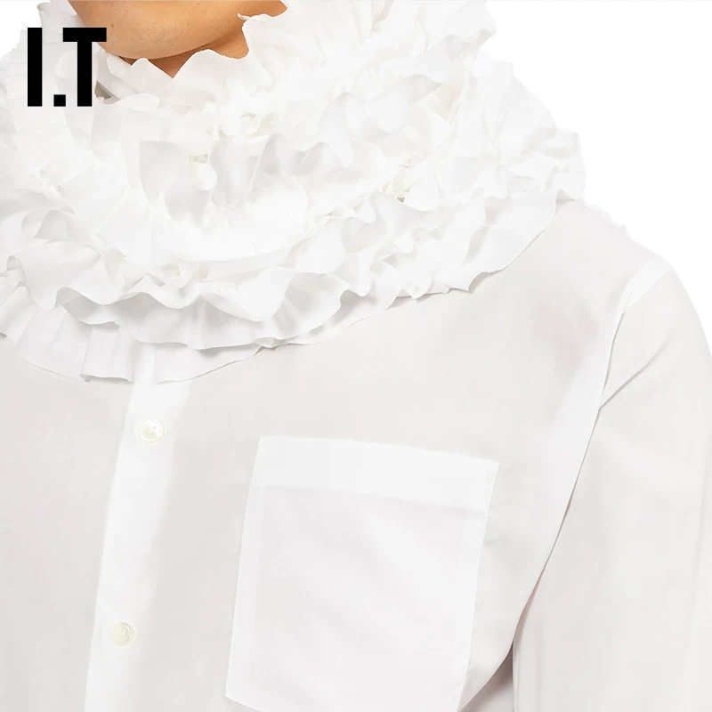 IT CDG COMME des GARCONS HOMME PLUS мужская рубашка с волнистым воротником и длинными рукавами, новый стиль