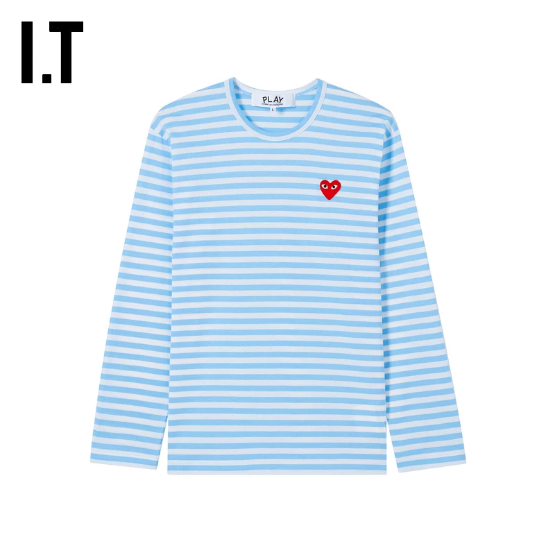 IT CDG PLAY COMME des GARCONS Kawakubo Rei пара в полоску с длинным рукавом футболка освежающая и модная