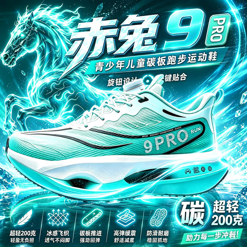 Children's Running Shoes Chitu 9Pro Carbon Plate Running Shoes Summer Boys' Sports Shoes Mesh Breathable Youth Boys' Shoes