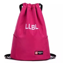 Drawstring double shoulder bag Mens and womens backpacks Large capacity waterproof sports fitness bag Lightweight simple drawstring travel bag