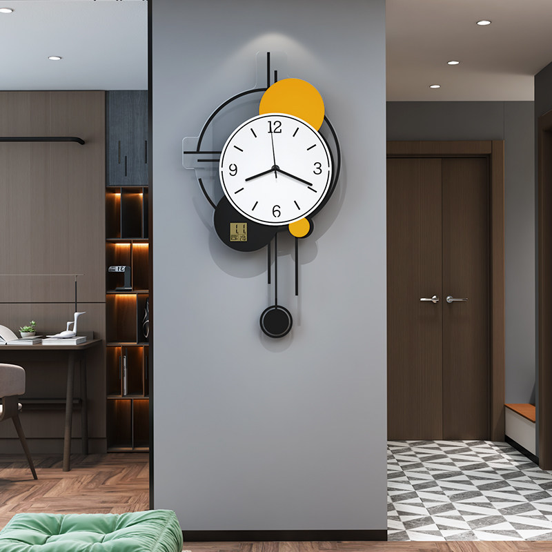 New personality muted decoration watches and clocks Home Living room Creative atmosphere Net Red hanging bell Light extravagant modern wall-mounted clock