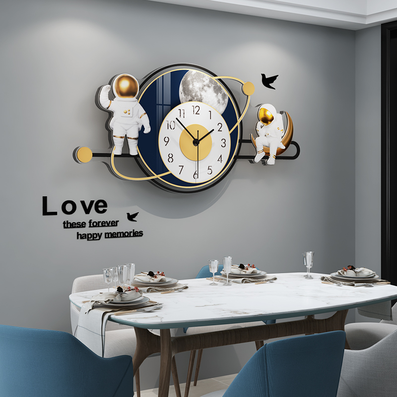 Nordic style decorative clock wall clock living room home fashion wall watch mute creative personality atmospheric background wall clock