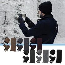 Warm Hat And Scarf Set Elastic Winter Hats Scarf Gloves