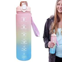 1L Water Bottle Portable Drinking Sports Bottles With Time